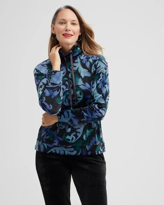 Zenergy® Velour Funnel Neck Pullover
