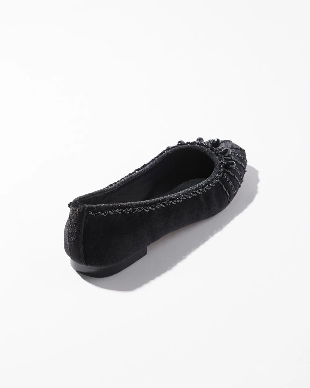 Velvet Beaded Flats