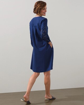 Applique Sleeve Short Dress