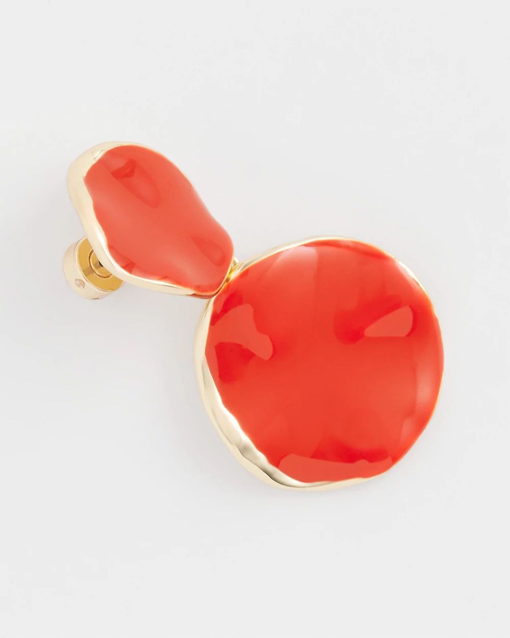 No Droop™ Orange Round Drop Earrings