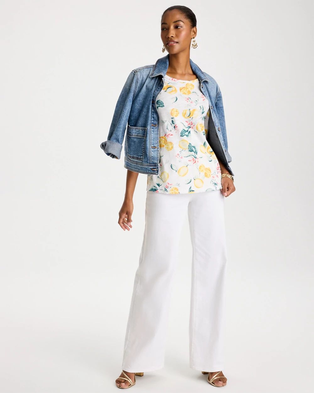 Cotton Slub Printed Henley Tee