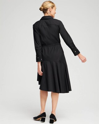Poplin Lace Grommet Midi Dress