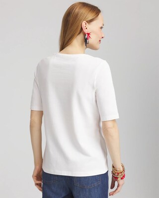 Flag Embellished Knit Tee click to view larger image.