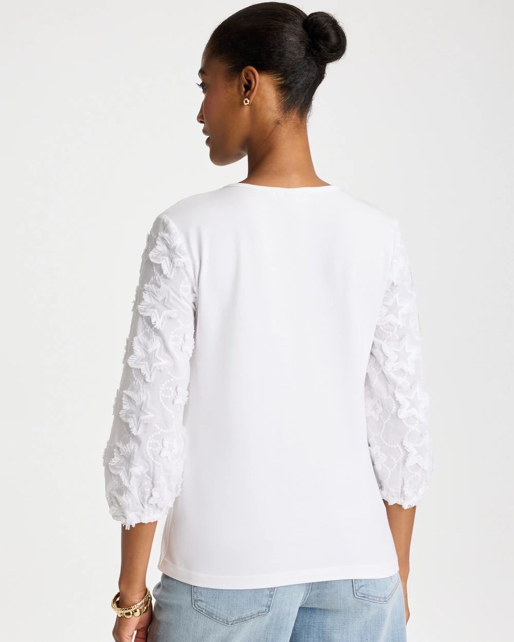 Star Cutout 3/4 Sleeved Tee click to view larger image.