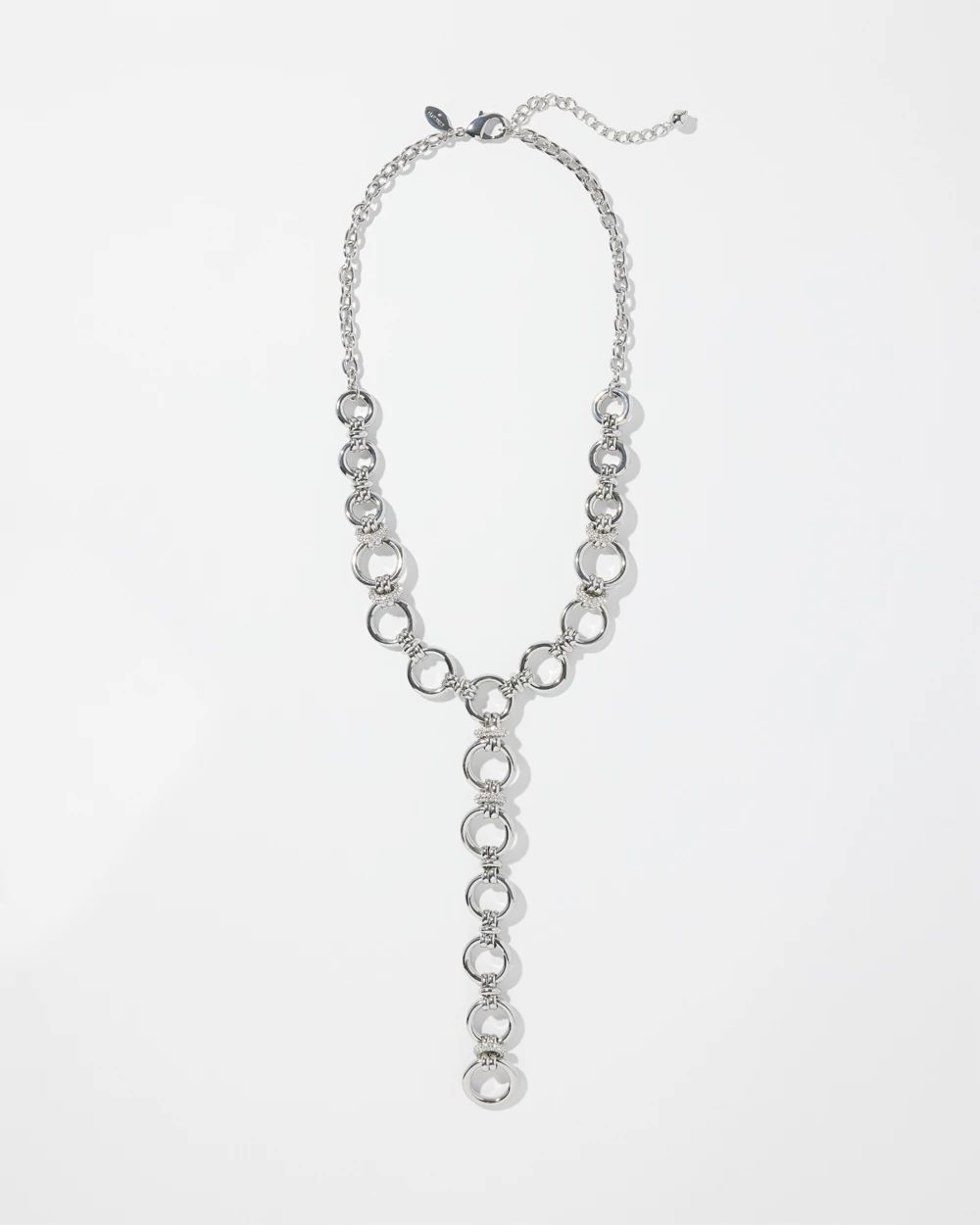 Silver Tone Links Y-necklace