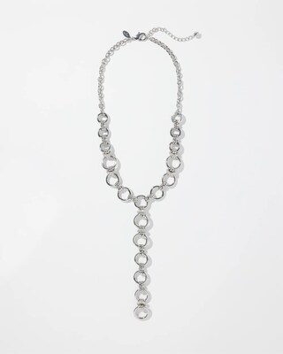Silver Tone Links Y-necklace