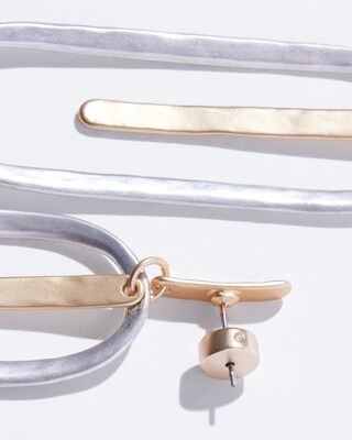 Mixed Metals Drop Earrings
