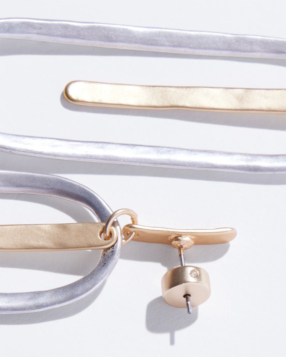 Mixed Metals Drop Earrings