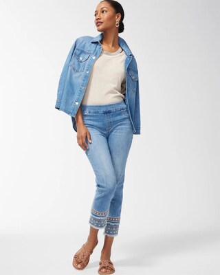 Embellished Pull-On Crops