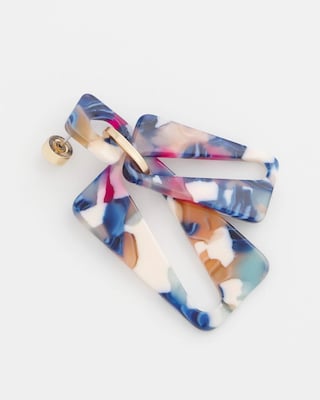 Multi Resin Rectangle Earrings click to view larger image.