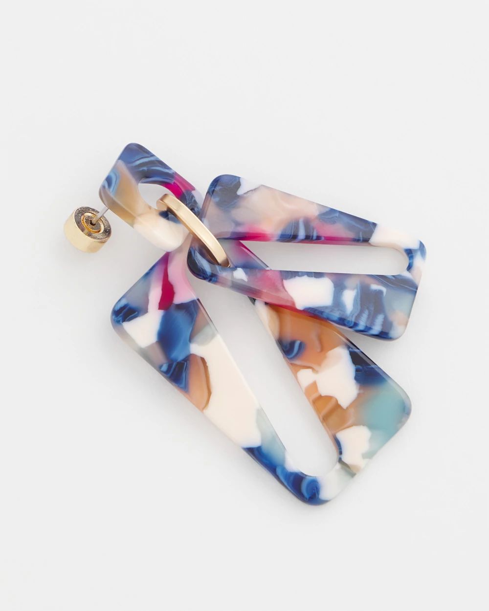 Multi Resin Rectangle Earrings