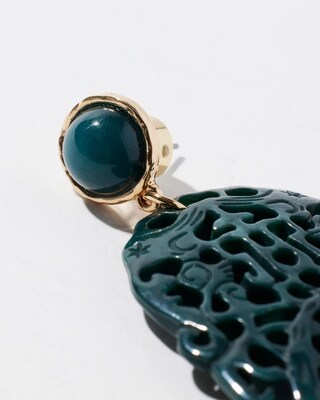 Teal Jade Crochet Earrings
