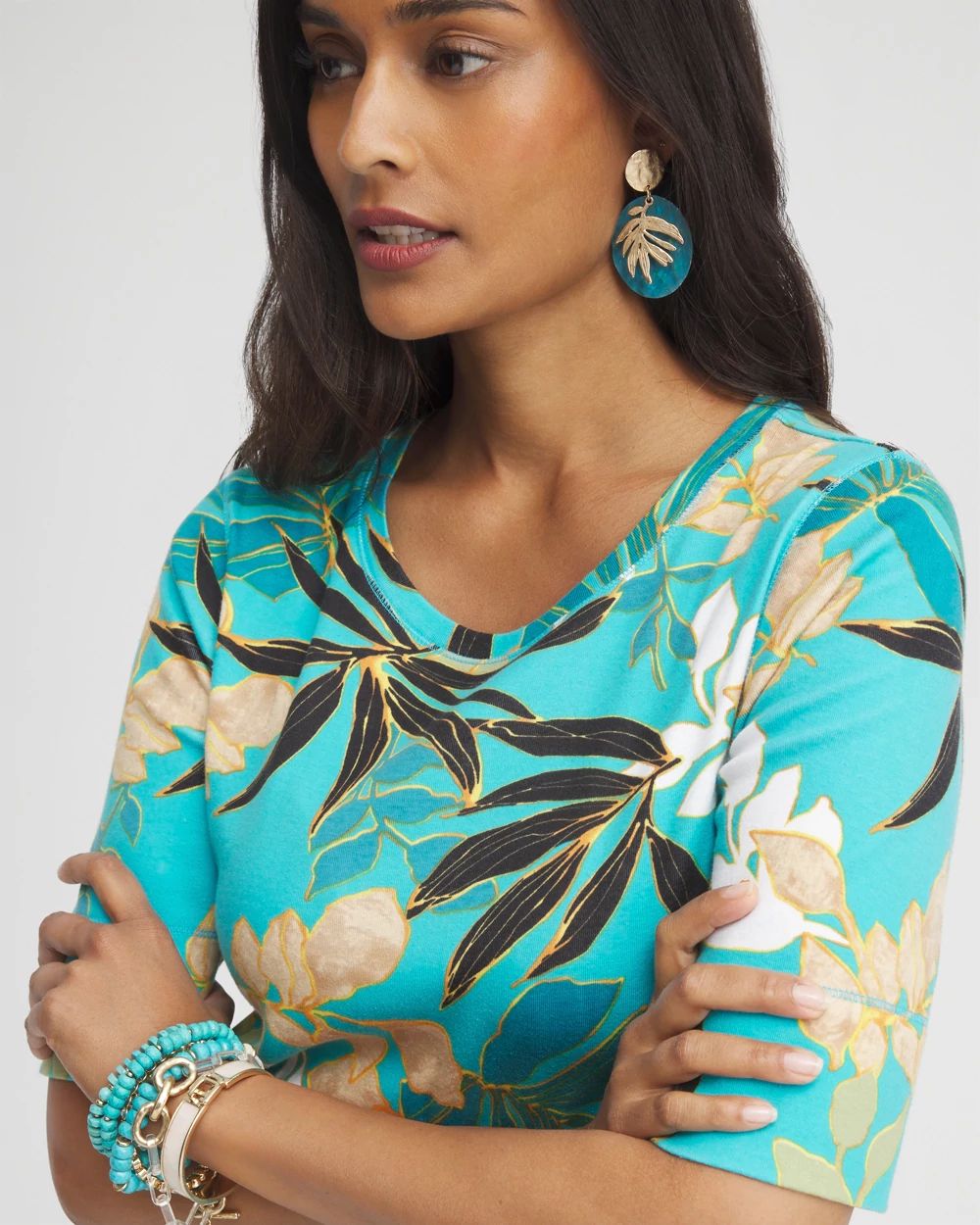 Palms Jewel Neck Tee