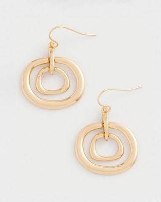 Gold Tone Drop Pendant Earrings