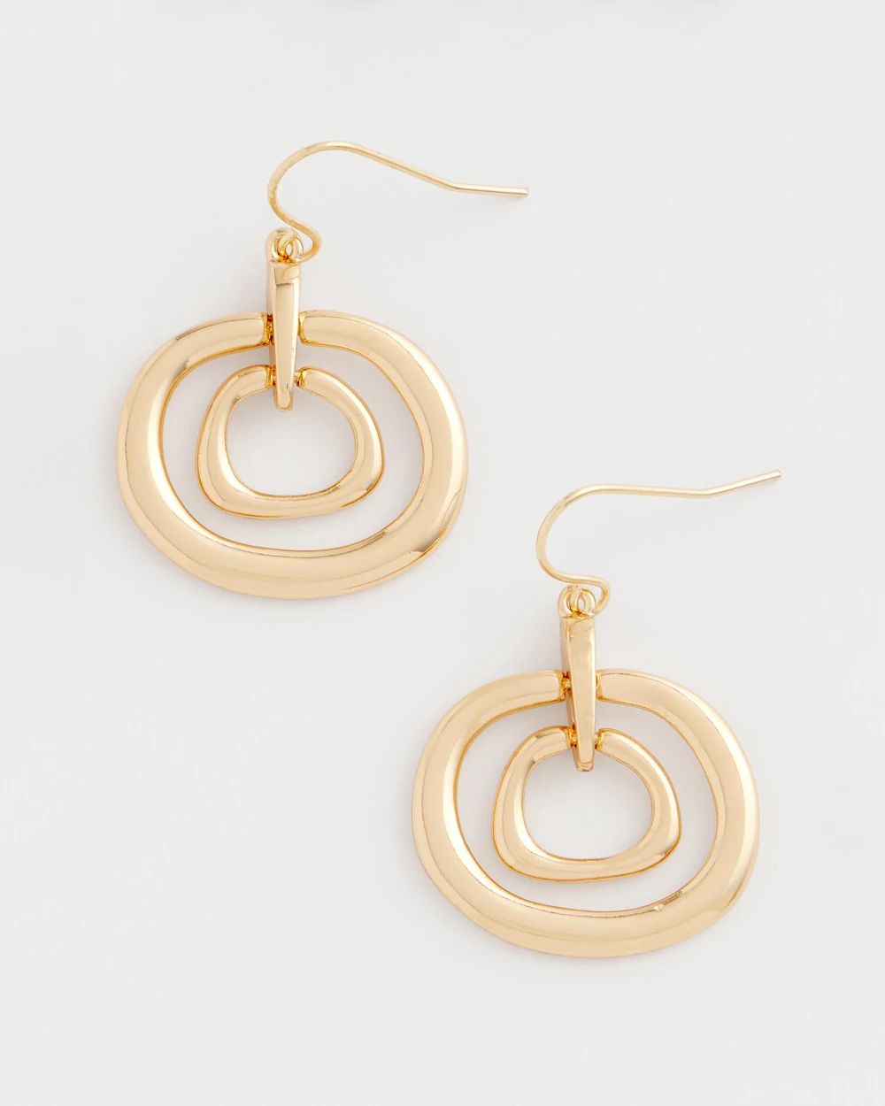 Gold Tone Drop Pendant Earrings