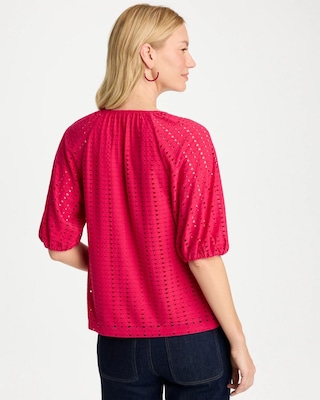 Textured Jacquard Peasant Tee click to view larger image.