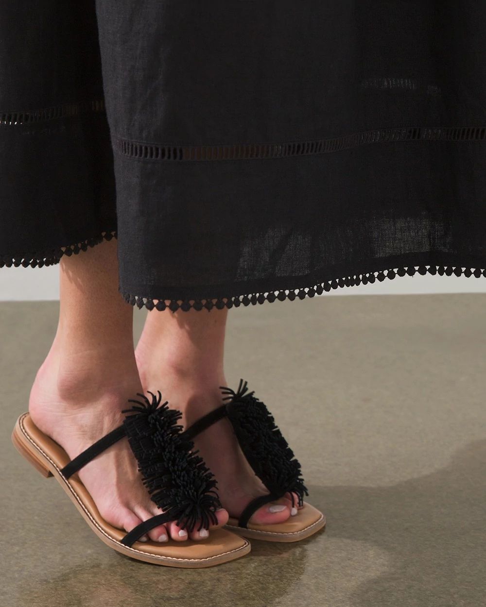 Black Suede Slide Sandal