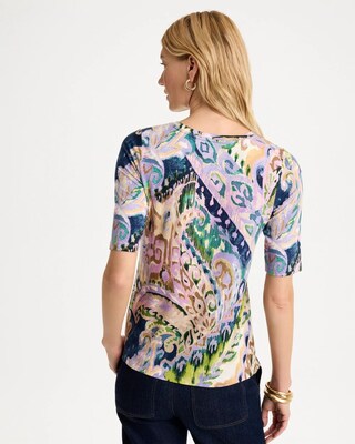 Touch of Cool™ Paisley Elbow Sleeve Tee click to view larger image.
