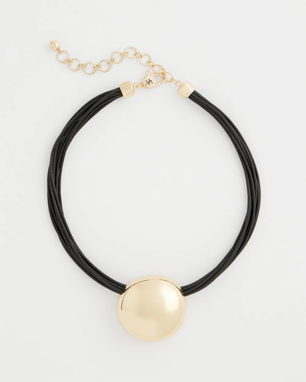 Gold Pendant Cord Necklace