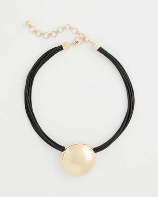 Gold Pendant Cord Necklace