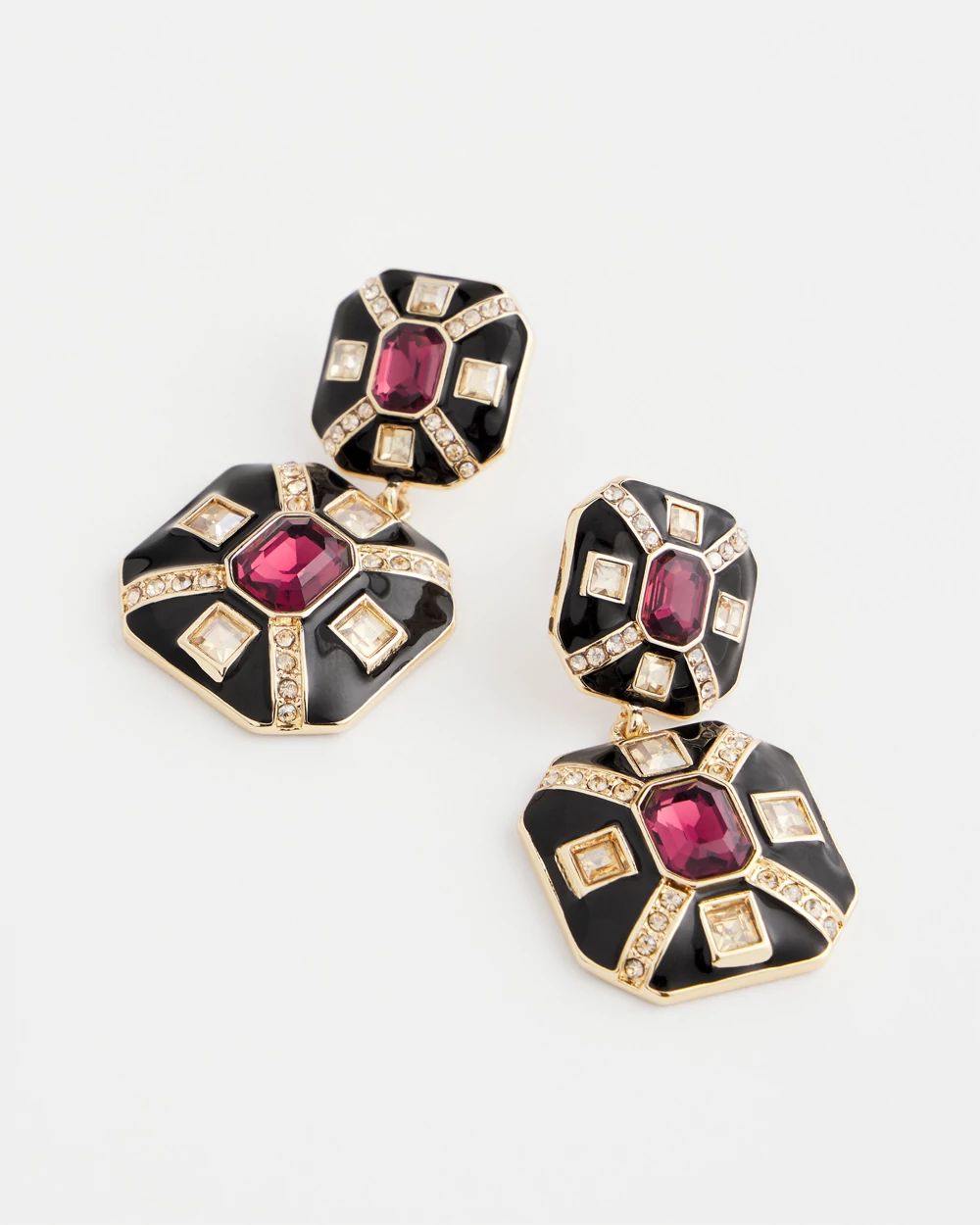 Art Deco Purple Drop Earrings click to view larger image.