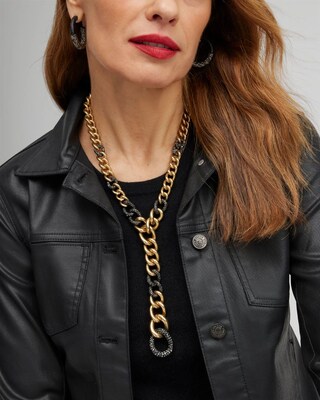 Gold Tone Pavé Y-necklace
