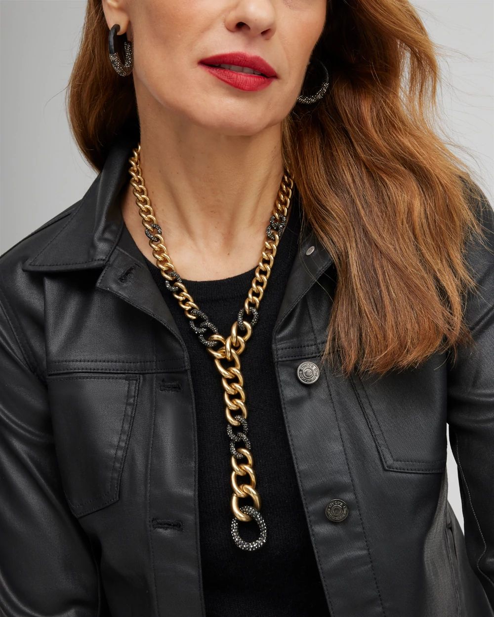 Gold Tone Pavé Y-necklace