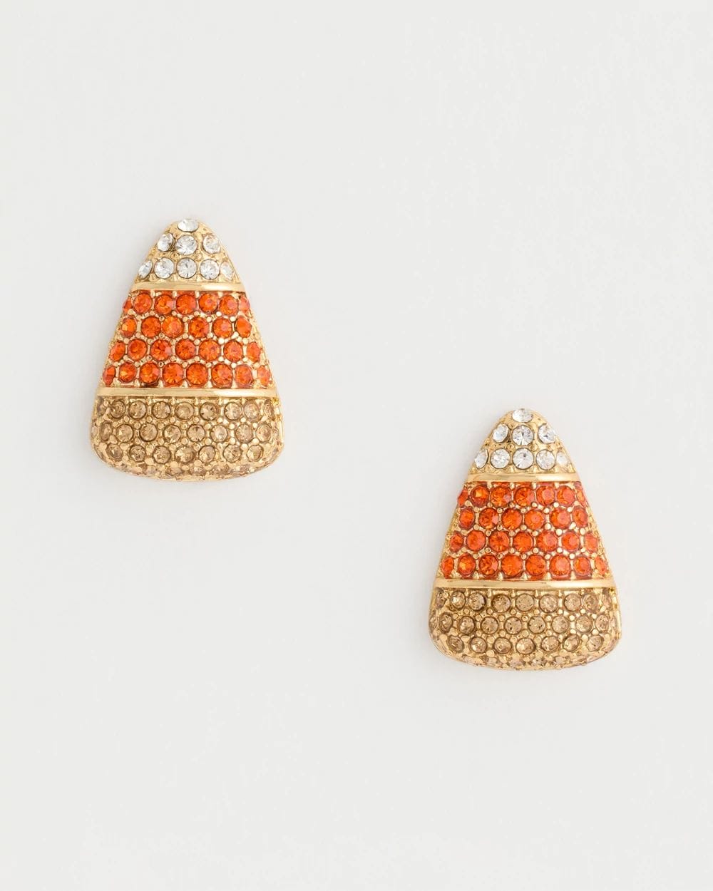 Sparkling Candy Corn Stud Earrings