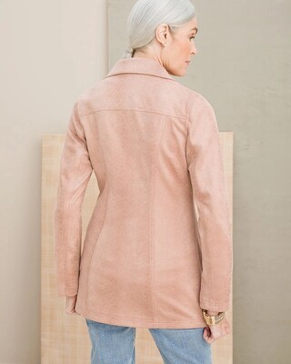 Faux-Suede Elongated Moto Jacket