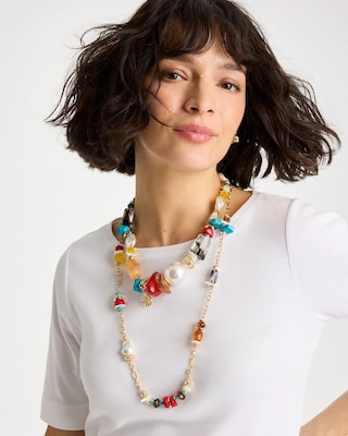 Chico's Originals Short Beaded Necklace click to view larger image.