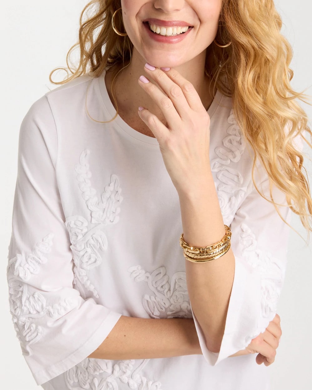 Soutache Elbow Sleeve Tee