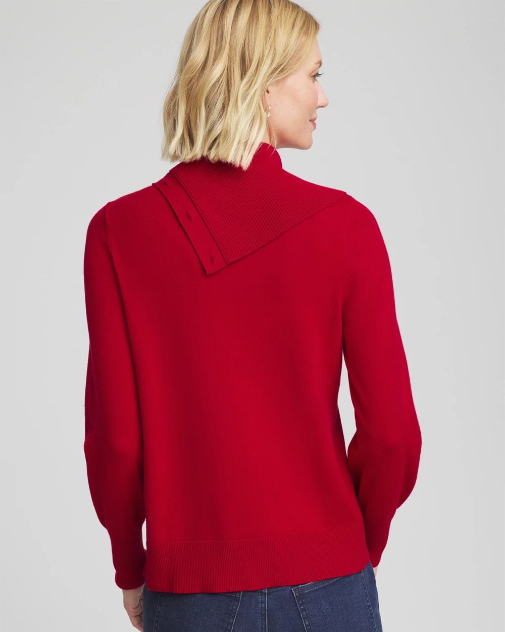 Button Envelope Neck Sweater