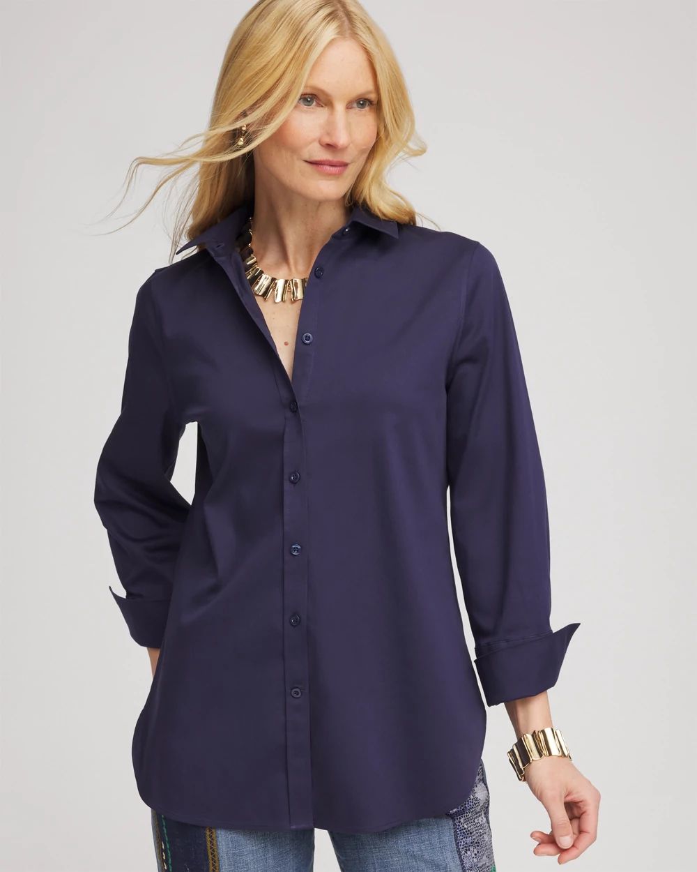 Stretch-Sateen Shirt