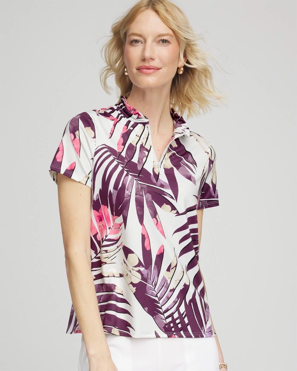 Zenergy® UPF Ruffle-Neck Polo