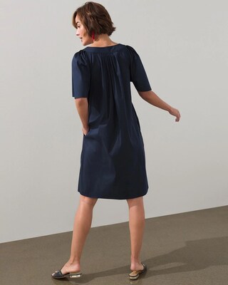 Poplin Flutter Sleeve A-line Dress