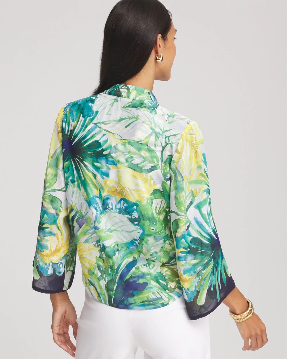 Tropical Tie-Front Kimono