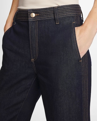 Trapunto Wide-Leg High-Rise Jeans click to view larger image.