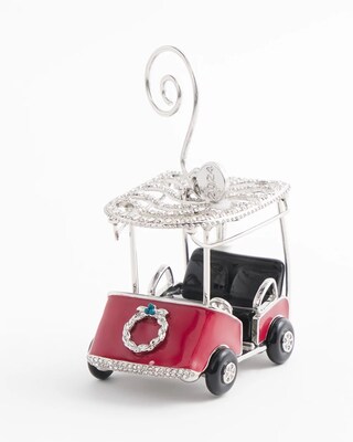 Red Rhinestone Golf Cart Ornament