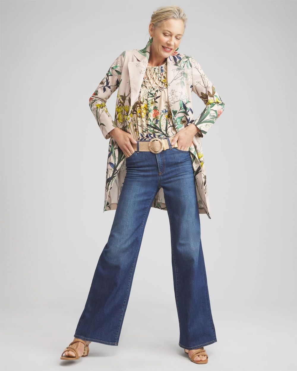 Petite Floral Cotton Stretch Topper click to view larger image.