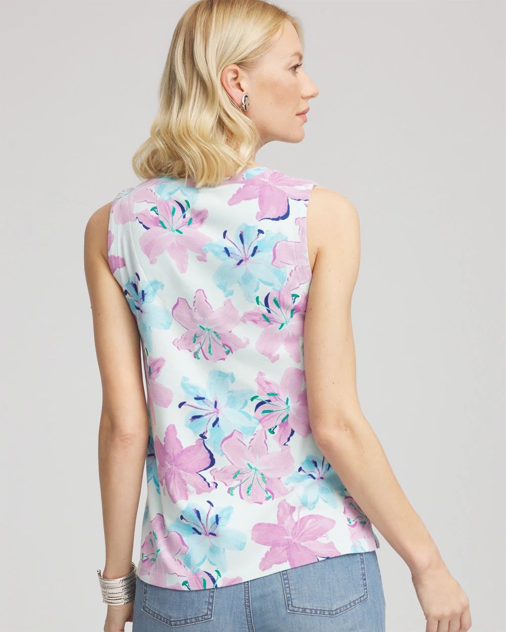 Floral Sleeveless V-Neck Tank