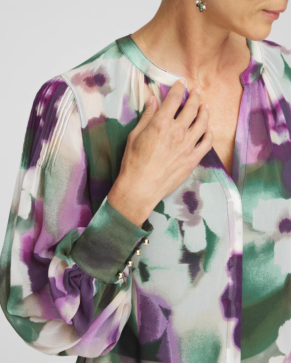 Bloom Pintuck Sleeve Blouse