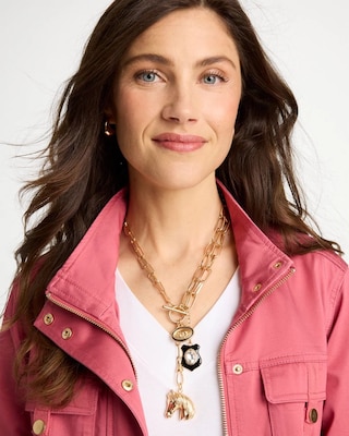 Adjustable Equestrian Charm Toggle Necklace click to view larger image.