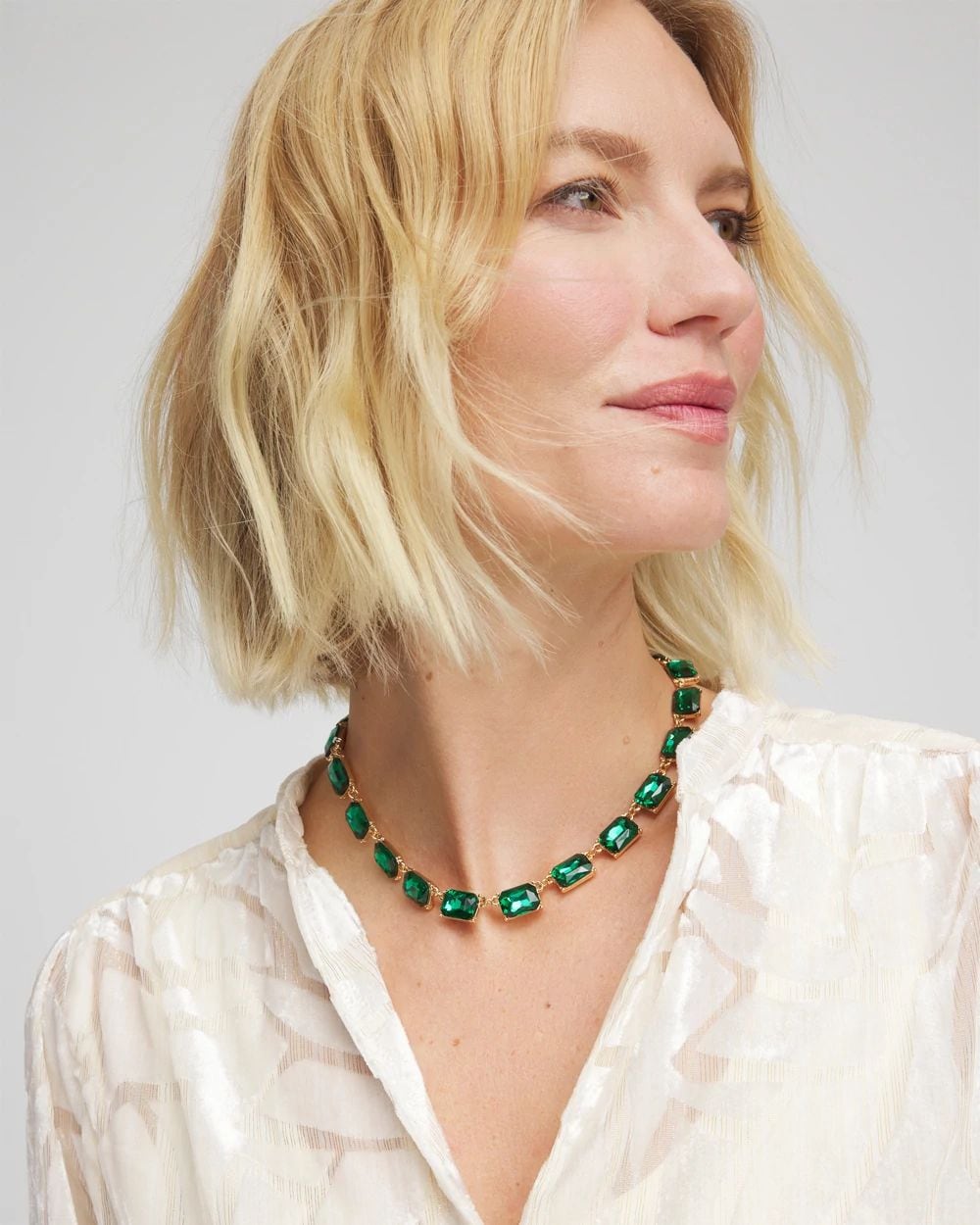 Emerald Cut Short Art Deco Necklace click to view larger image.