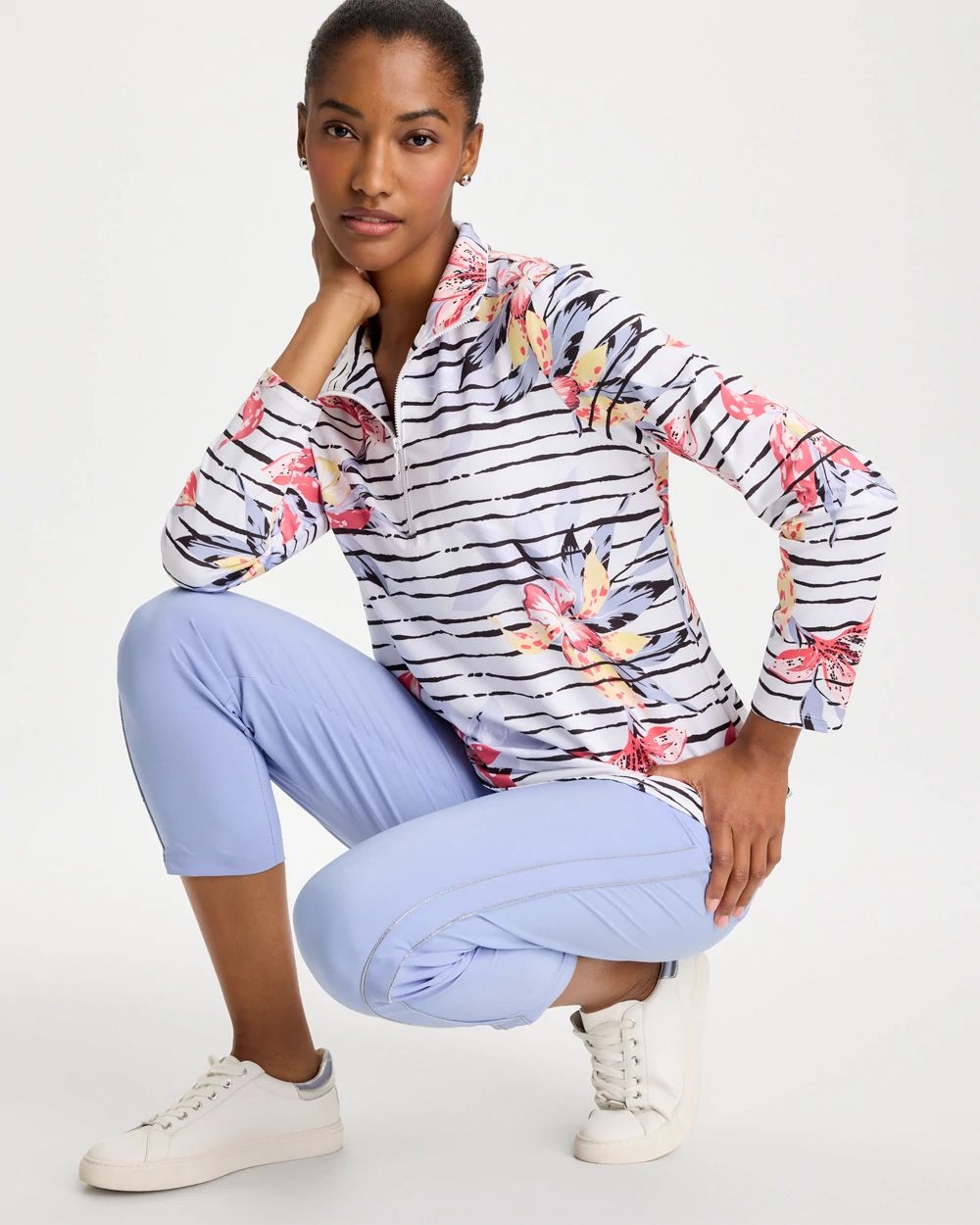 Zenergy® UPF Lily Print Half Zip click to view larger image.