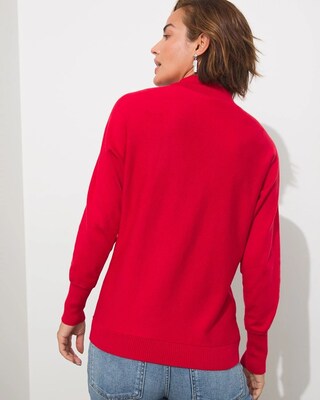 Caviar Bead Mock Neck Sweater