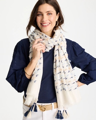 Fringe Oblong Scarf click to view larger image.