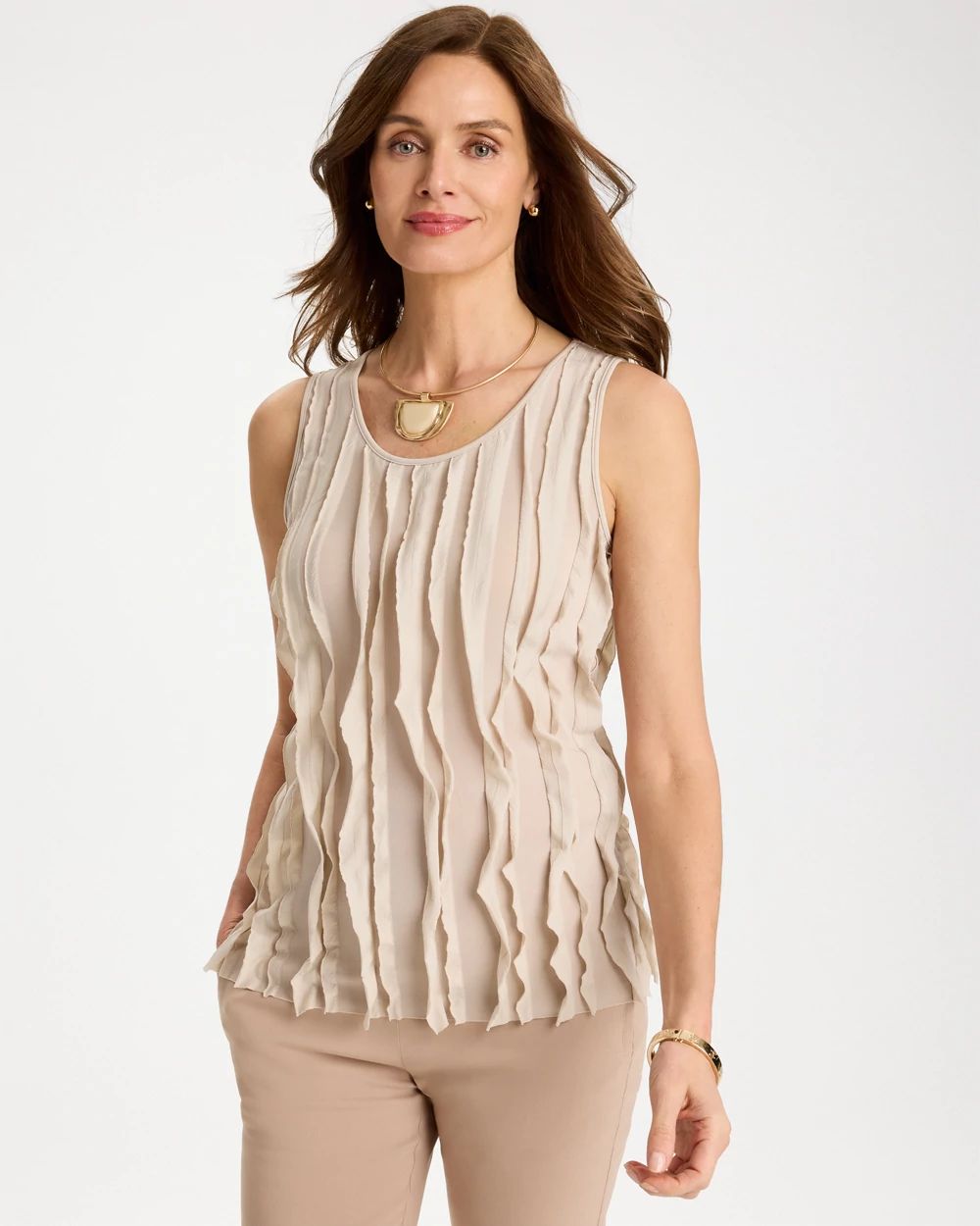 3-D Ruffled Tank