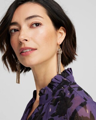 Mixed Metal Tassel Earrings
