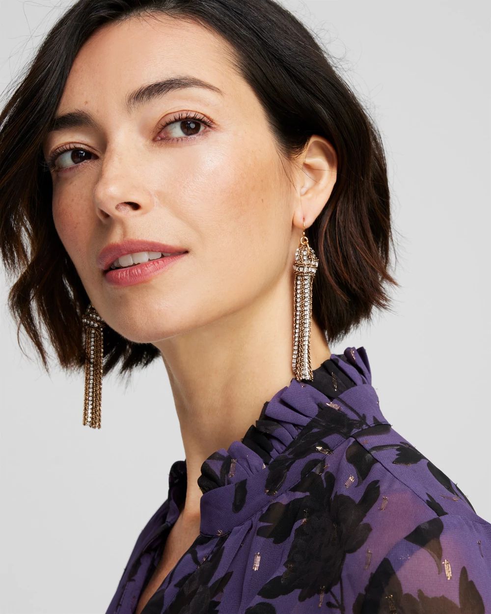 Mixed Metal Tassel Earrings