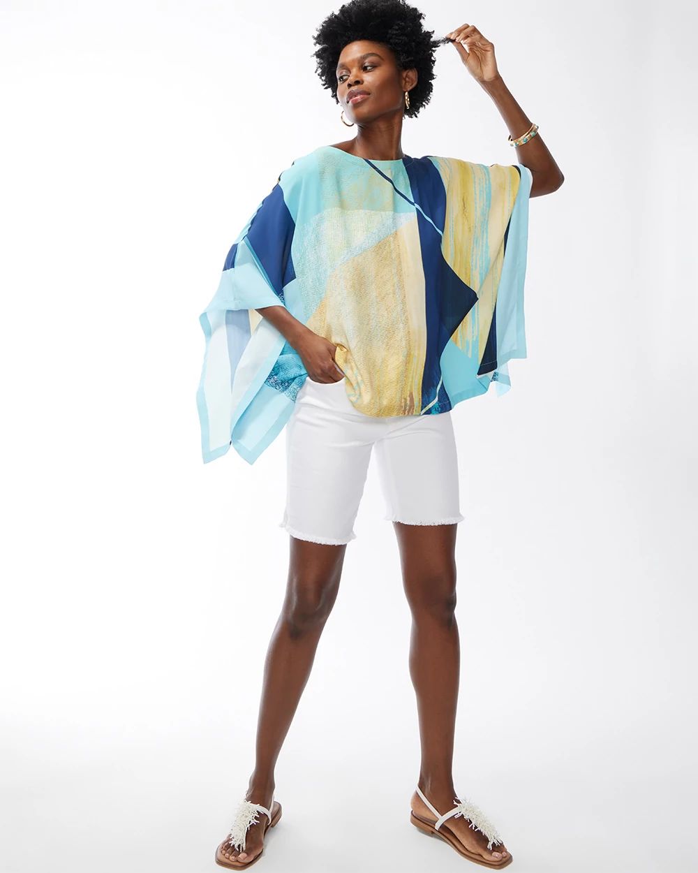Aqua Square Poncho